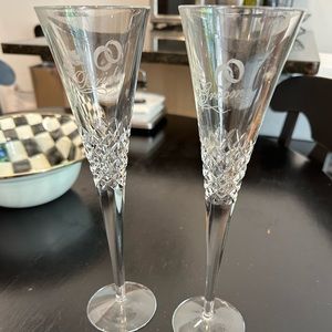 Waterford crystal toasting flutes